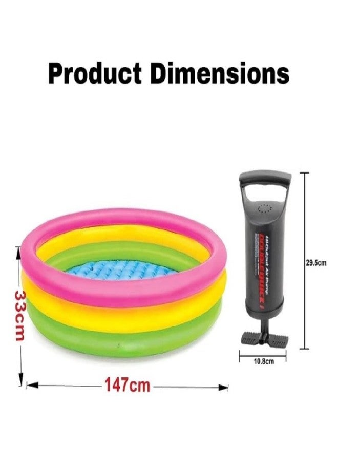 LONGMIRE 5 FT Portable Inflatable & Foldable Kids Swimming Pool with Air Pump Baby Bath Tub Water Pool for Kids and Adults Outdoor&Indoor Kids Bathing Tub - Image 2